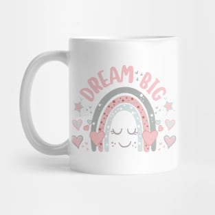 Dream Big Grey & Pink Rainbow Mug